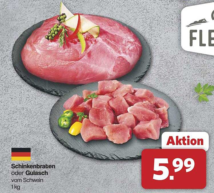 Schinkenbraten oder Gulasch vom Schwein