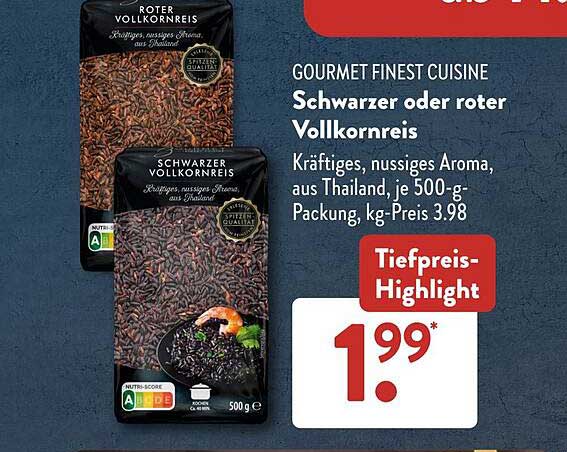 Schwarzer oder roter Vollkornreis