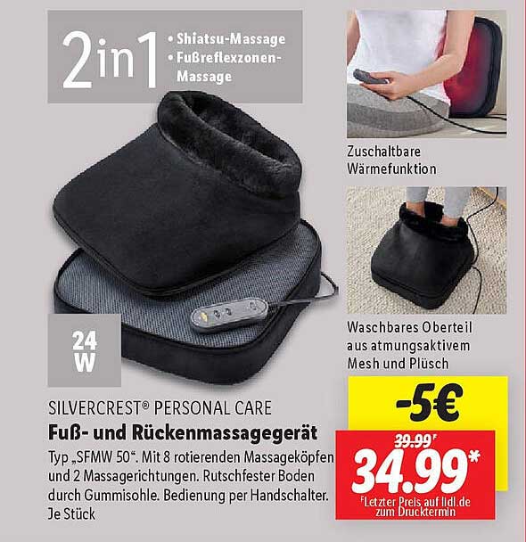 SILVERCREST® PERSONAL CARE Fuß- und Rückenmassagegerät