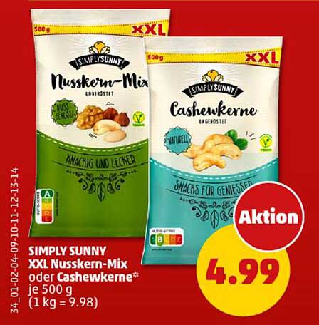 SIMPLY SUNNY XXL Nusskern-Mix oder Cashewkerne