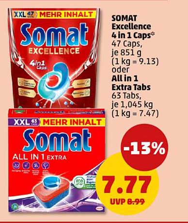 SOMAT Excellence 4 in 1 Caps*  
Somat ALL IN 1 EXTRA