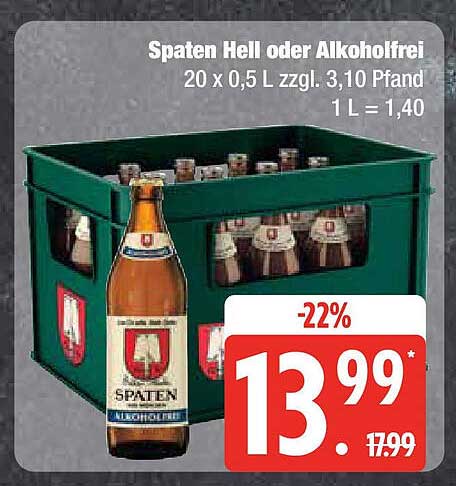 Spaten Hell oder Alkoholfrei