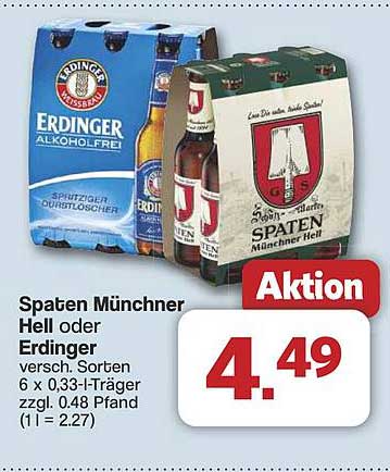 Spaten Münchner Hell oder Erdinger