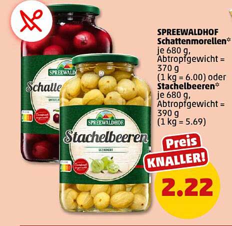 SPREEWALDHOF Schattenmorellen* oder Stachelbeeren*