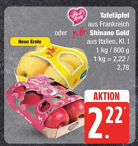 Tafeläpfel oder Shinano Gold