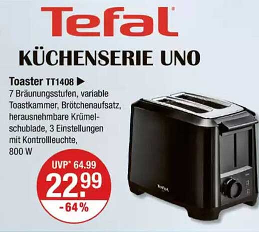 Tefal KÜCHENSERIE UNO Toaster TT1408