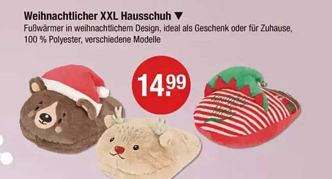 Weihnachtlicher XXL Hausschuh