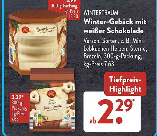 WINTERTRAUM Winter-Gebäck mit weißer Schokolade