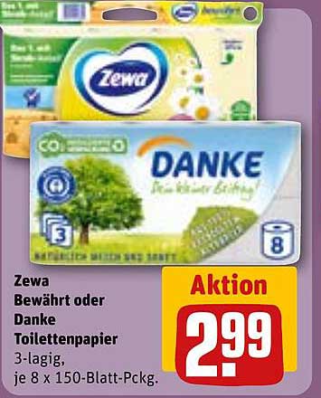 Zewa Bewährt oder Danke Toilettenpapier