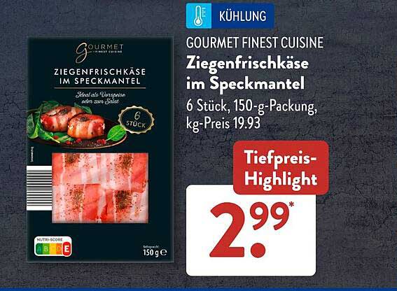 Ziegenfrischkäse im Speckmantel