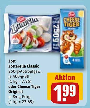 Zott Zottarella Classic oder Cheese Tiger Original