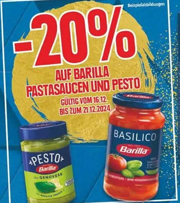 -20% AUF BARILLA PASTASAUCE UND PESTO