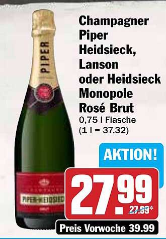 Champagner Piper Heidsieck, Lanson oder Heidsieck Monopole Rosé Brut