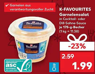 K-FAVOURITES Garnelensalat in Cocktail- oder Dill-Sahne-Sauce