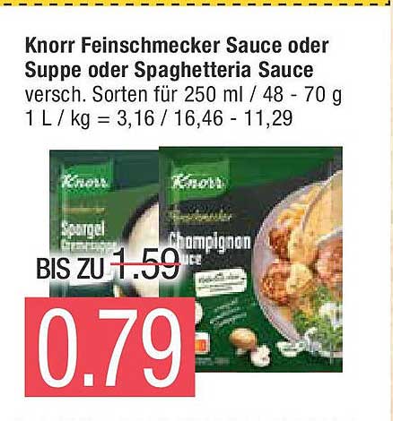 Knorr Feinschmecker Sauce oder Suppe oder Spaghetteria Sauce