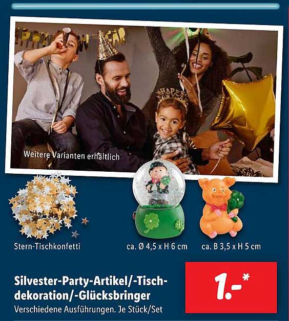 Silvester-Party-Artikel/-Tischdekoration/-Glücksbringer