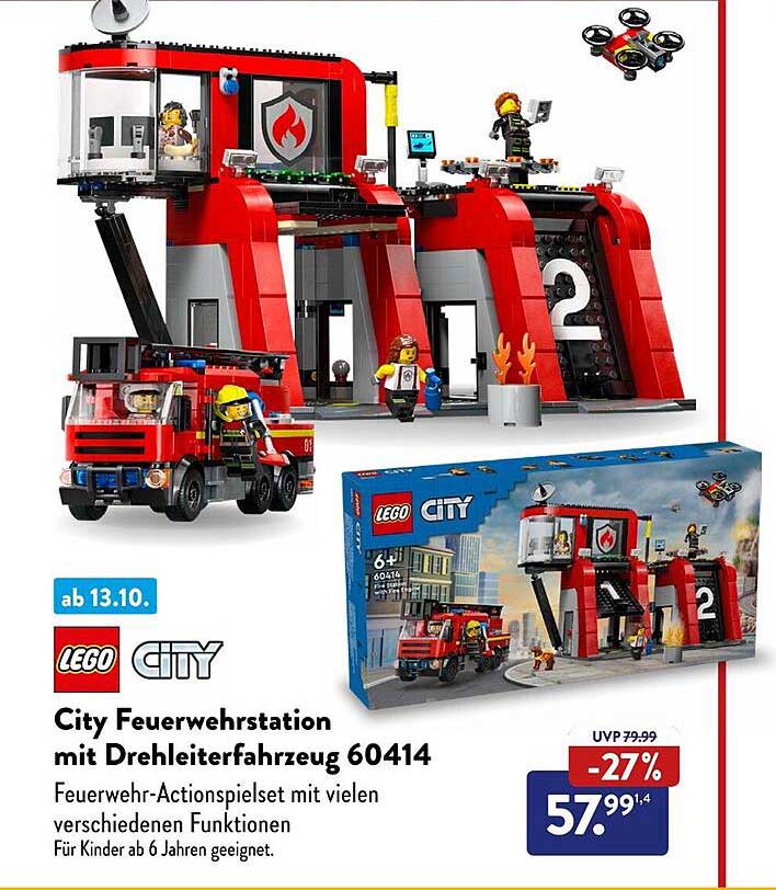 City Feuerwehrstation mit Drehleiterfahrzeug 60414