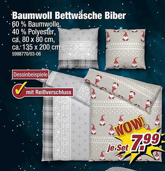 Baumwoll Bettwäsche Biber