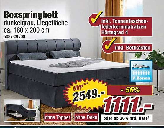 Boxspringbett dunkelgrau