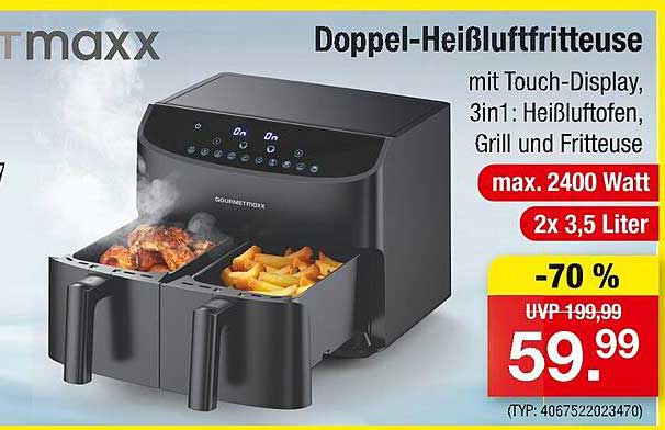 Doppel-Heißluftfritteuse