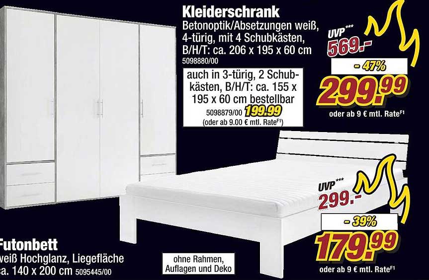 Kleiderschrank  
Futonbett