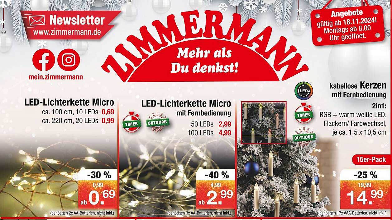 LED-Lichterkette Micro mit Fernbedienung