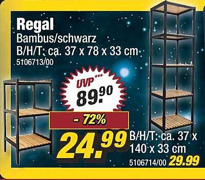 Regal Bambus/schwarz