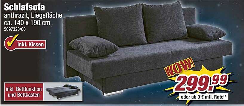 Schlafsofa anthrazit