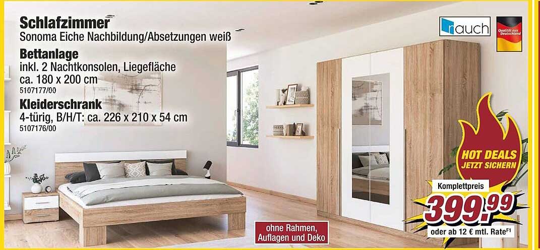 Schlafzimmer Sonoma Eiche Nachbildung/Absetzungen weiß