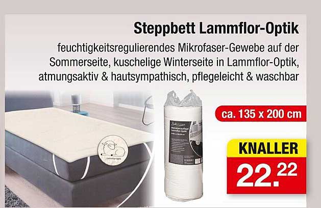 Steppbett Lammfloor-Optik