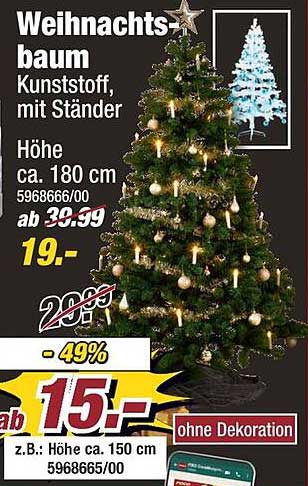 Weihnachtsbaum Kunststoff, mit Ständer