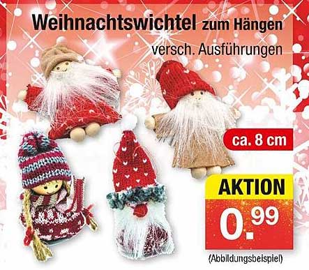 Weihnachtswichtel zum Hängen