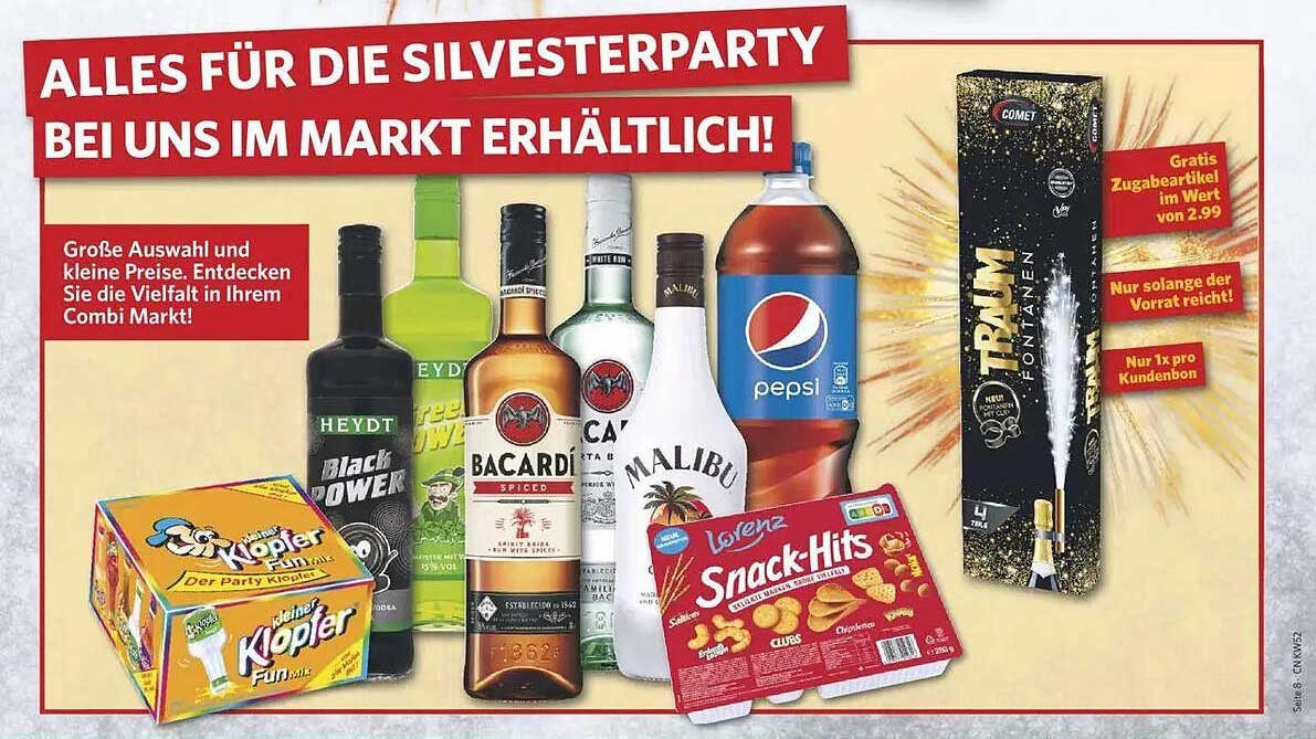 ALLES FÜR DIE SILVESTERPARTY BEI UNS IM MARKT ERHÄLTLICH!