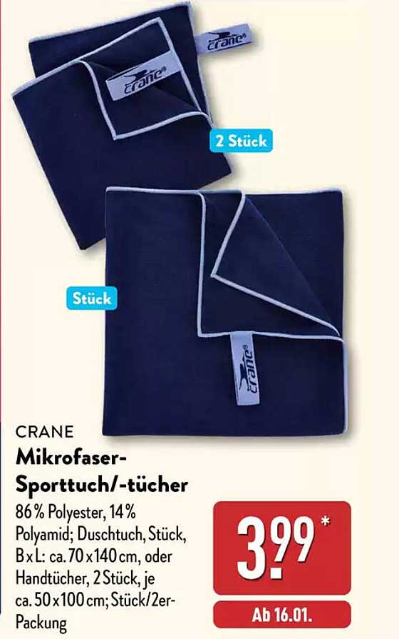 CRANE Mikrofaser-Sporttuch/-tücher