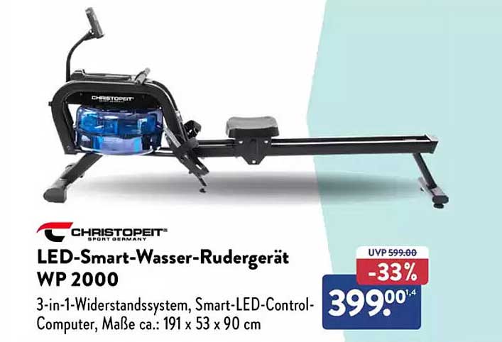 LED-Smart-Wasser-Rudergerät WP 2000