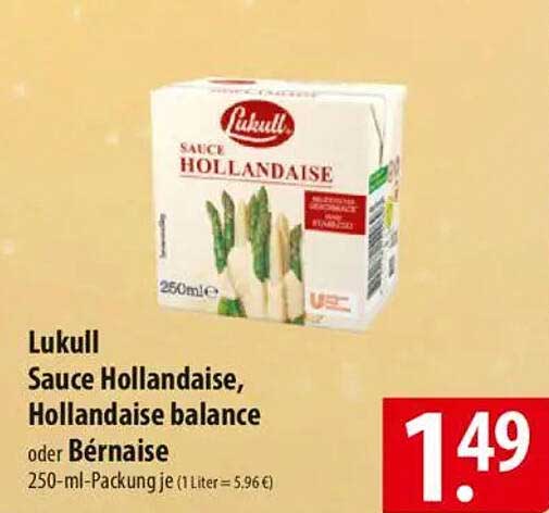 Lukull Sauce Hollandaise, Hollandaise balance oder Bérnaise