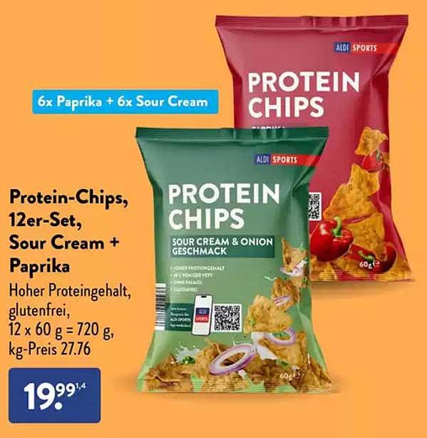 Protein-Chips, 12er-Set, Sour Cream + Paprika