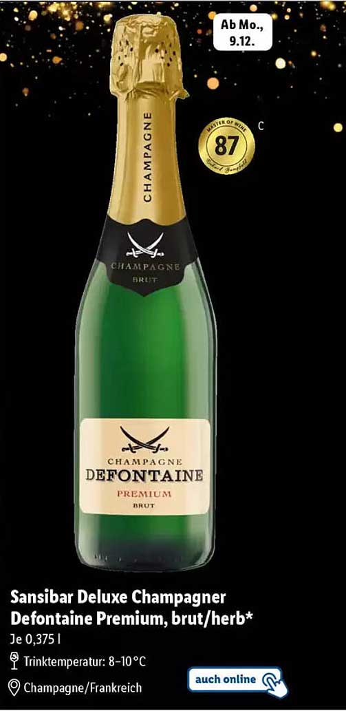 Sansibar Deluxe Champagner Defontaine Premium, brut/herb*