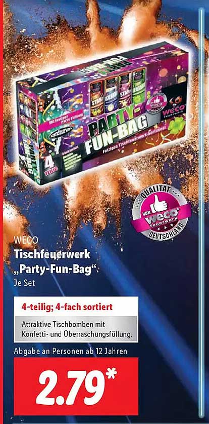 WECO Tischfeuerwerk „Party-Fun-Bag“