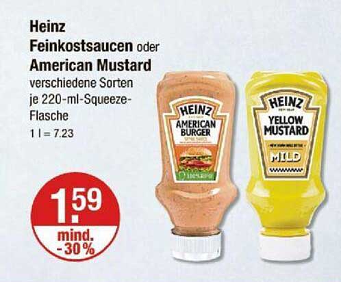 Heinz Feinkostsaucen oder American Mustard