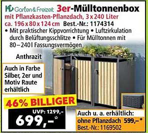 3er-Mülltonnenbox