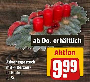 Adventsgesteck mit 4 Kerzen