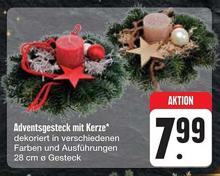 Adventsgesteck mit Kerze*