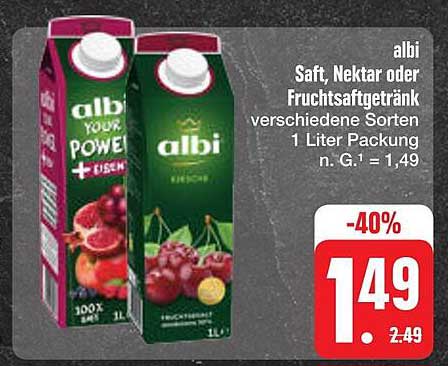 albi Saft, Nektar oder Fruchtsaftgetränk