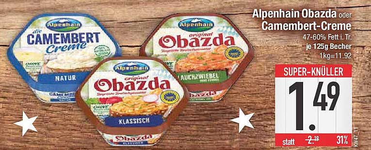 Alpenhain Obazda oder Camembert-Creme