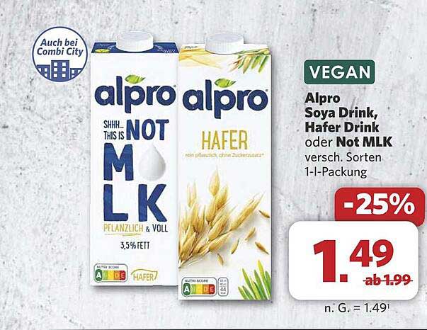 Alpro Soya Drink, Hafer Drink oder Not MLK