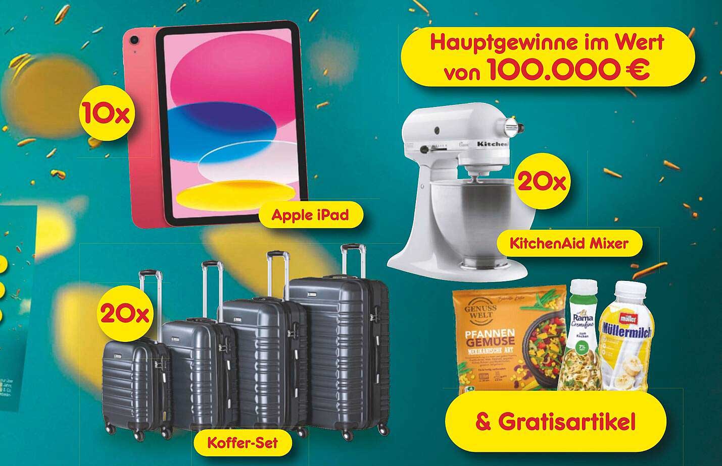 Apple iPad  
Koffer-Set  
KitchenAid Mixer