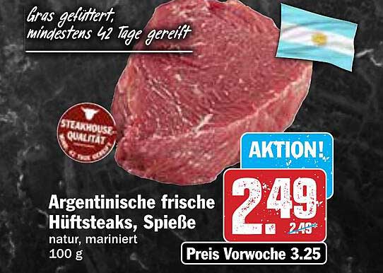 Argentinische frische Hüftsteaks, Spieße