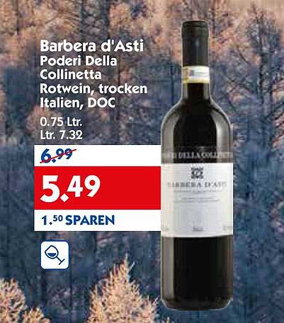 Barbera d'Asti Poderi Della Collinetta Rotwein, trocken Italien, DOC