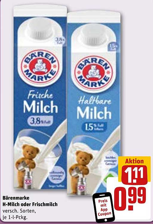 Bärenmarke Frische Milch oder Halbfare Milch